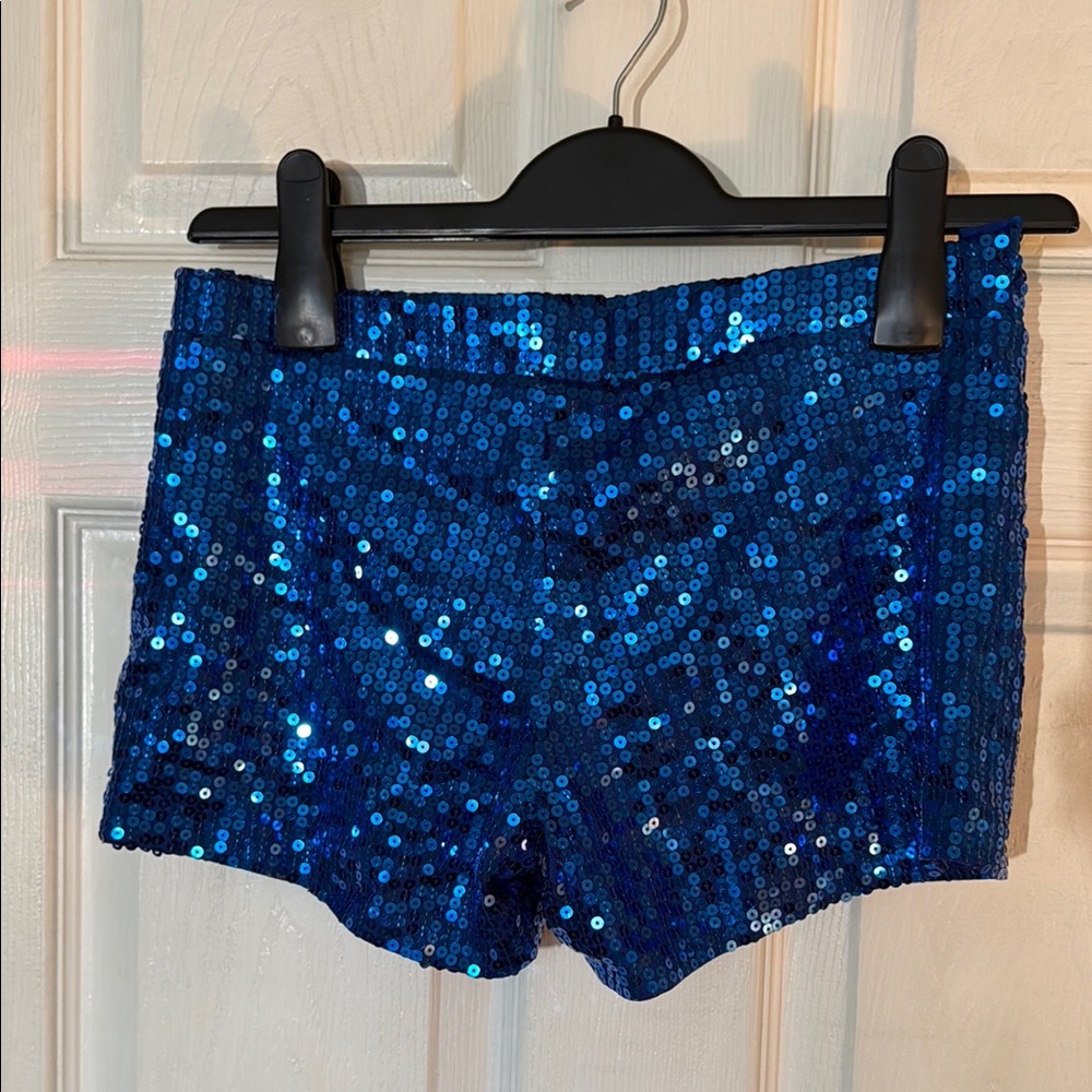 Blue Sequin Women's Shorts